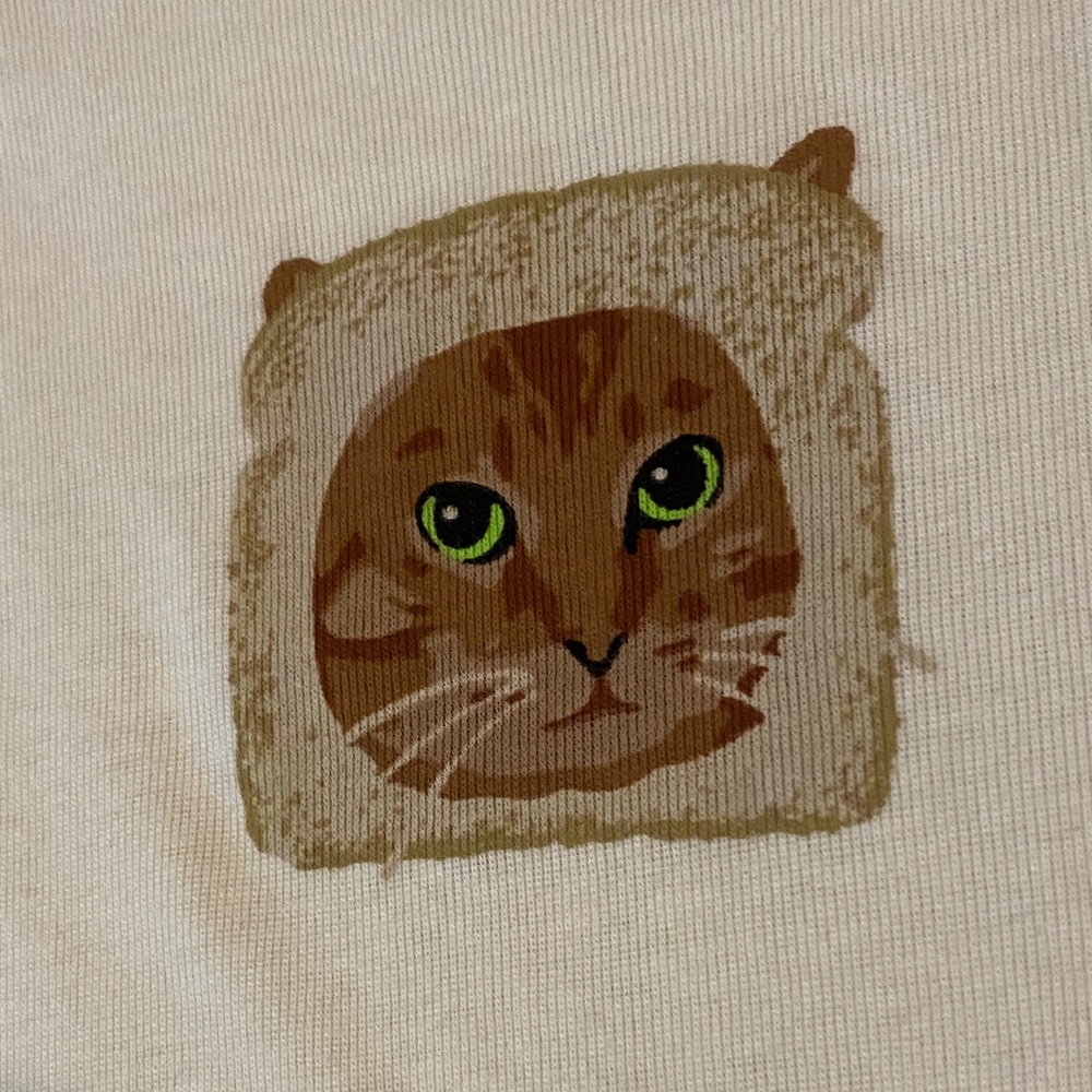 BDG Too Perfect Toast Cat Graphic Ringer Baby Tee - Picture 4 of 9